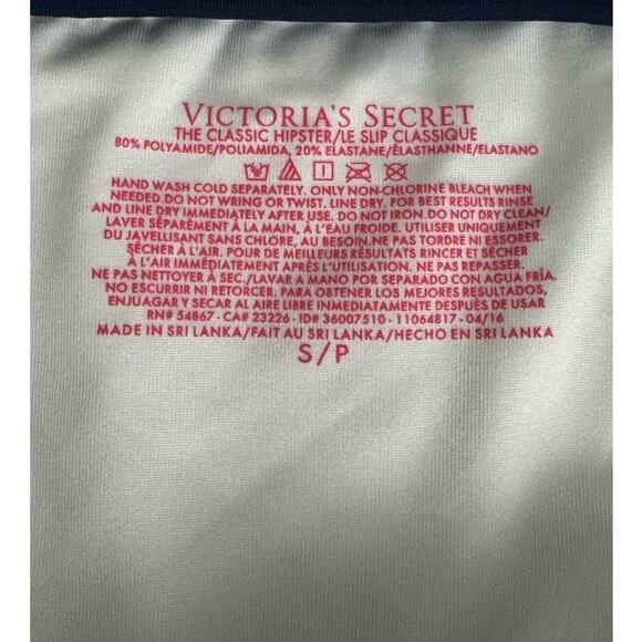 NWT Victoria's Secret Classic Hipster Bikini Bottom Navy/White Aztec Print S - Picture 6 of 9